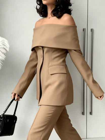 Women's Relaxed Button-Front Blazer detail view