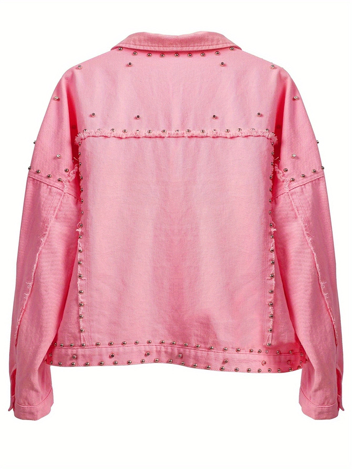 Women's Relaxed Denim Button-Front Jacket – Black / Blue detail view