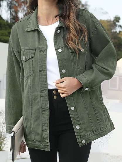 Women's Relaxed Denim Button-Front Jacket – Sizes XS–XXL detail view