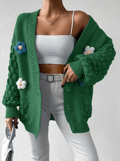 Women's Relaxed Denim Floral Cardigan – view 3
