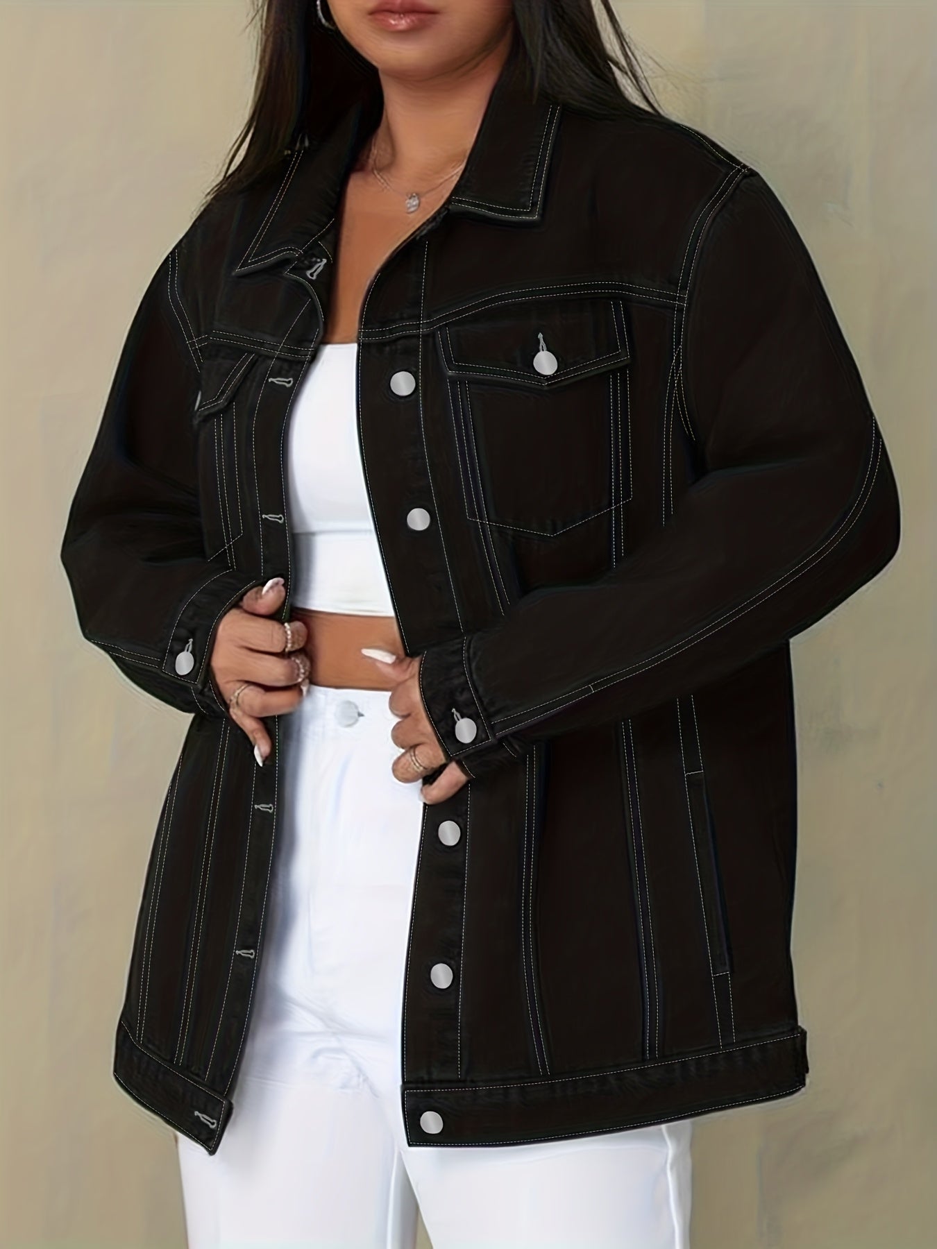 Women's Relaxed Denim Graphic Jacket – view 14