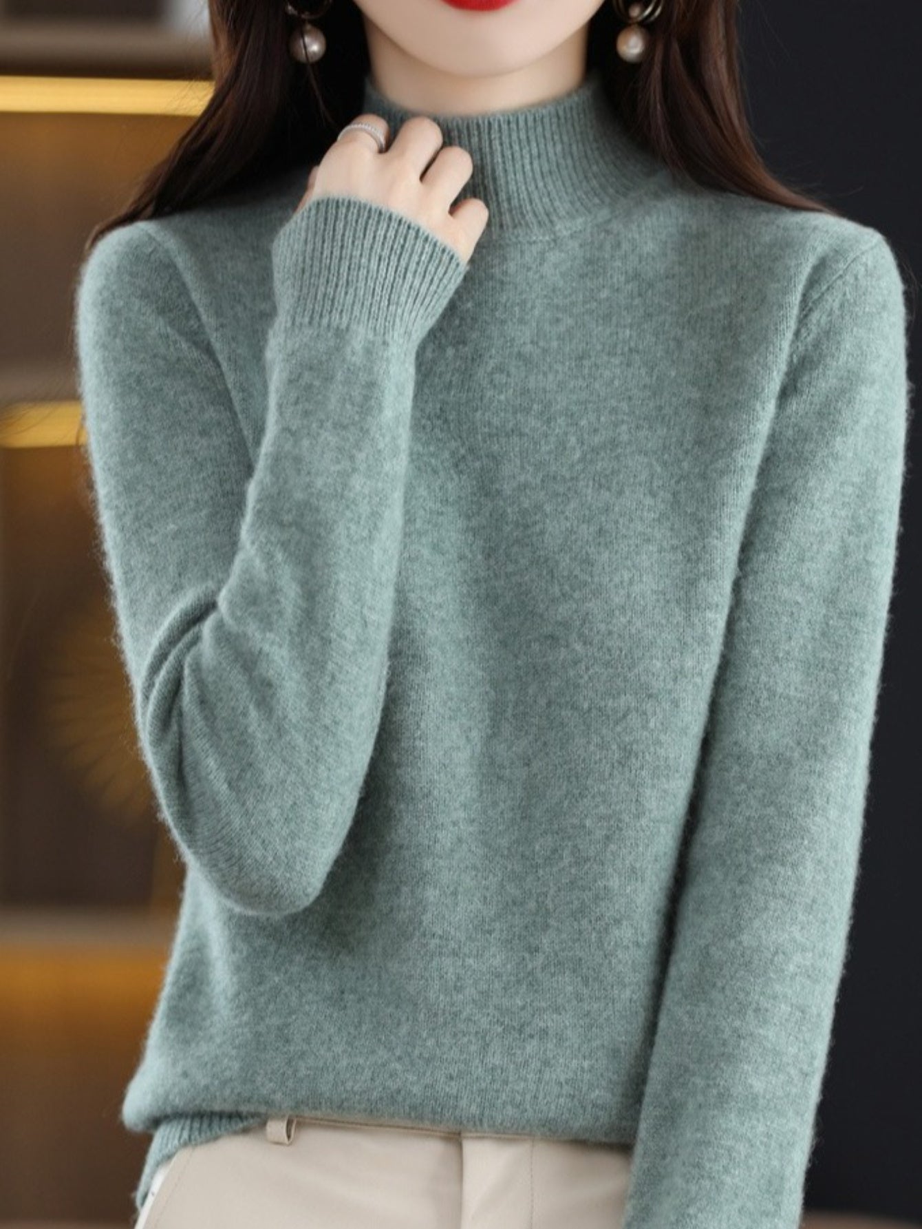 Women's Relaxed Denim Open-Front Cardigan – 3-Color Selection detail view