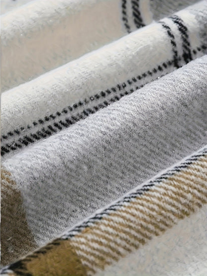 Women's Relaxed Denim Plaid Hoodie detail view