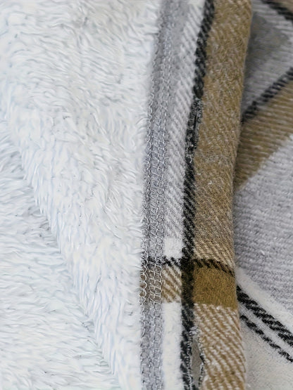 Women's Relaxed Denim Plaid Hoodie detail view