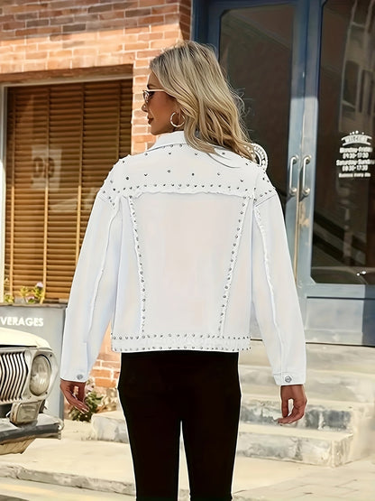 Women's Relaxed Denim Pullover Jacket – Black Denim Wash 24357 detail view