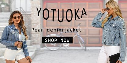 Women's Relaxed Denim Pullover Jacket – Bright Steel Blue detail view