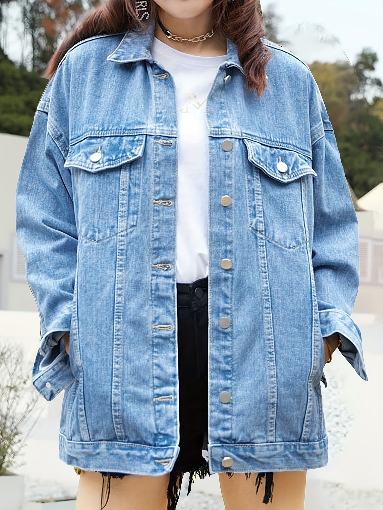 Women's Relaxed Denim Pullover Jacket – Sizes XS–XXL – view 4