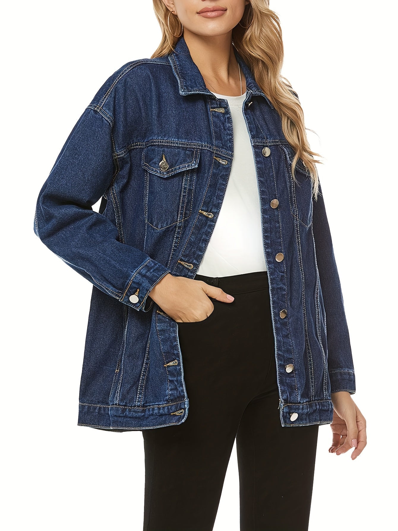 Women's Relaxed Denim Pullover Jacket – Sizes XS–XXL – view 7