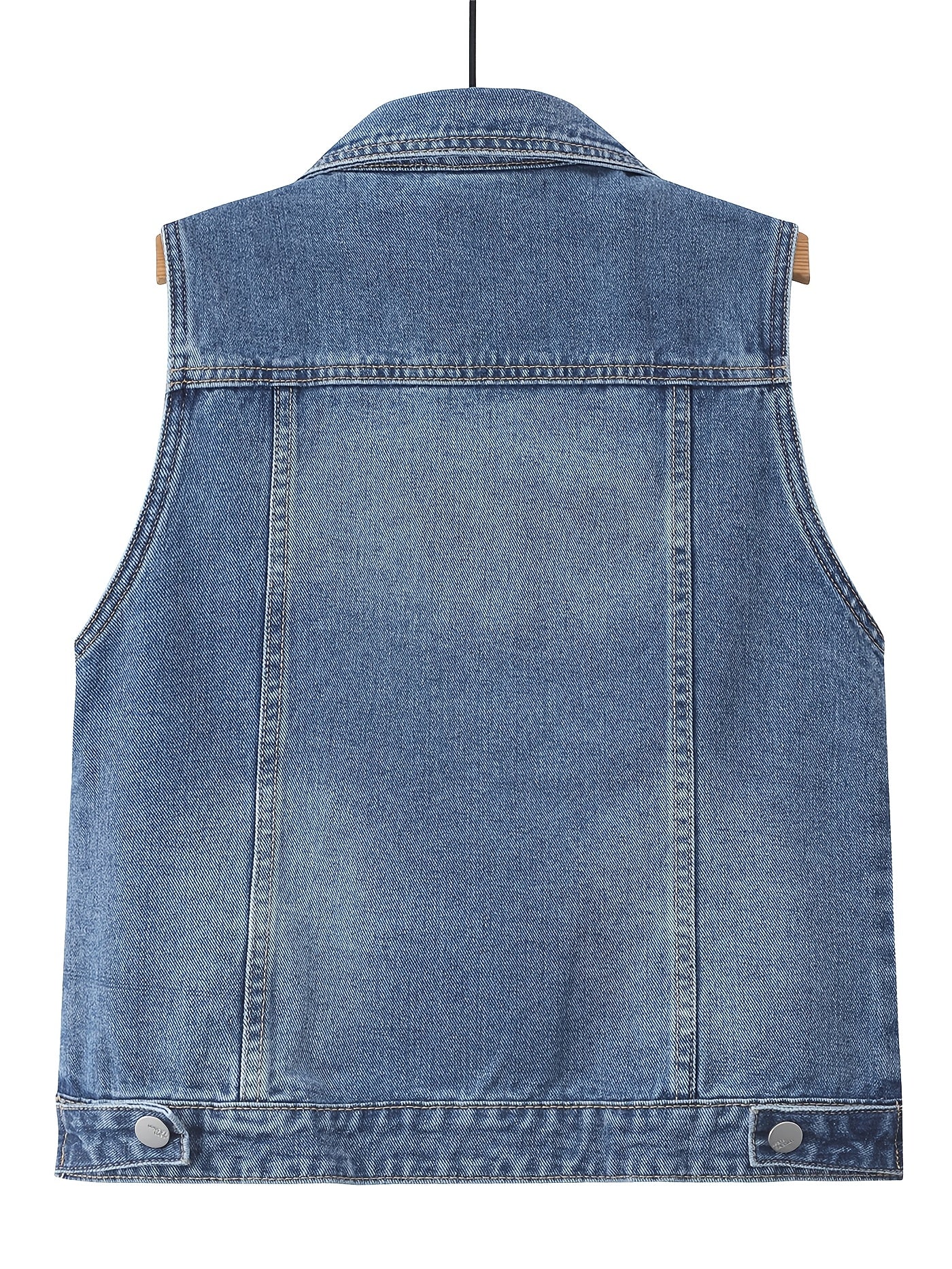 Women's Relaxed Denim Pullover Vest detail view
