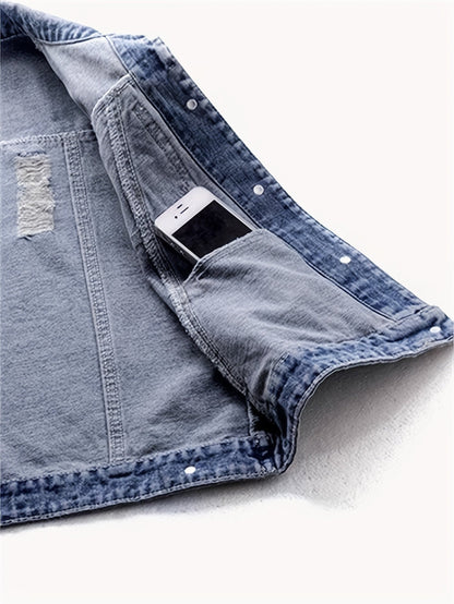 Women's Relaxed Denim Pullover Vest detail view