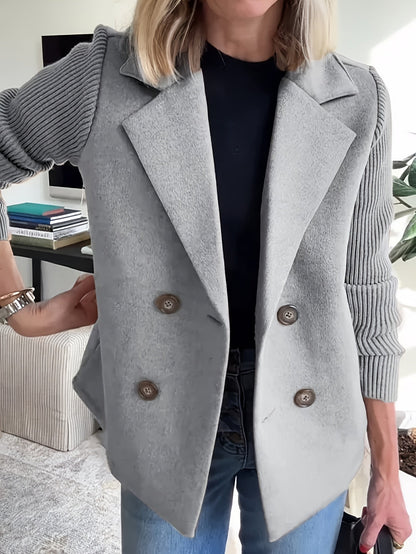 Women's Relaxed Double-Breasted Blazer – 6-Color Selection – Brown option – view 4