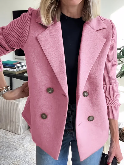 Women's Relaxed Double-Breasted Blazer – 6-Color Selection – Brown option – view 6