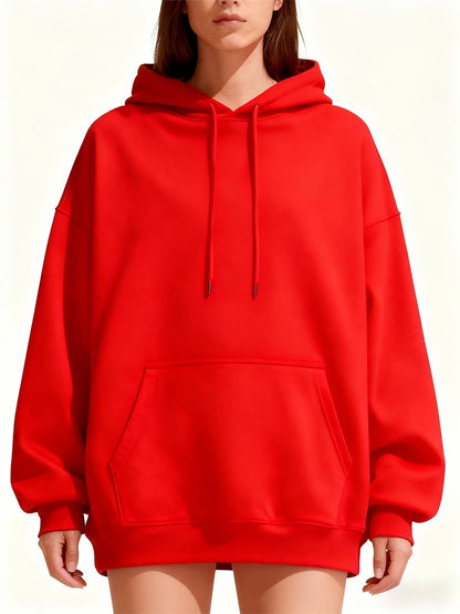 Women's Relaxed Graphic Pullover Hoodie – Black detail view