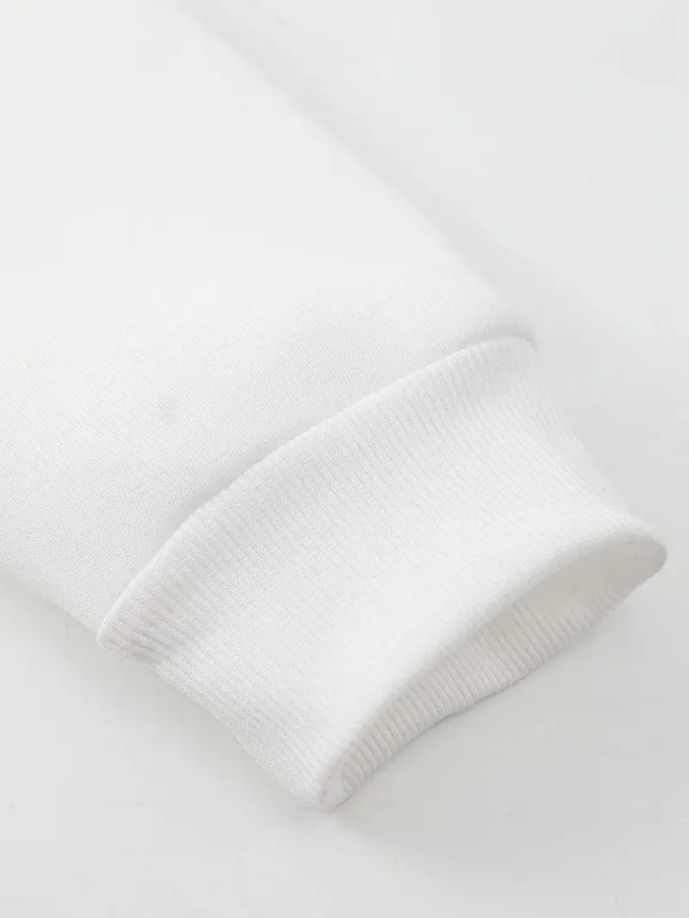 Women's Relaxed Graphic Pullover Hoodie – White Graphic Design 69093 detail view