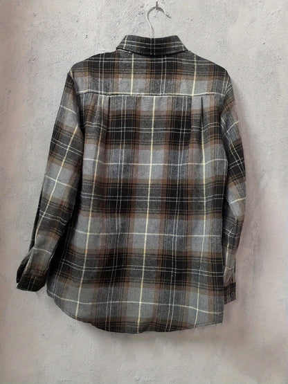 Women's Relaxed Plaid Button-Front Jacket detail view