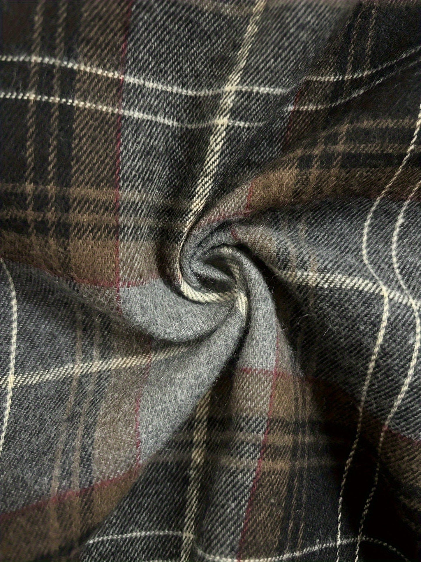 Women's Relaxed Plaid Button-Front Jacket detail view