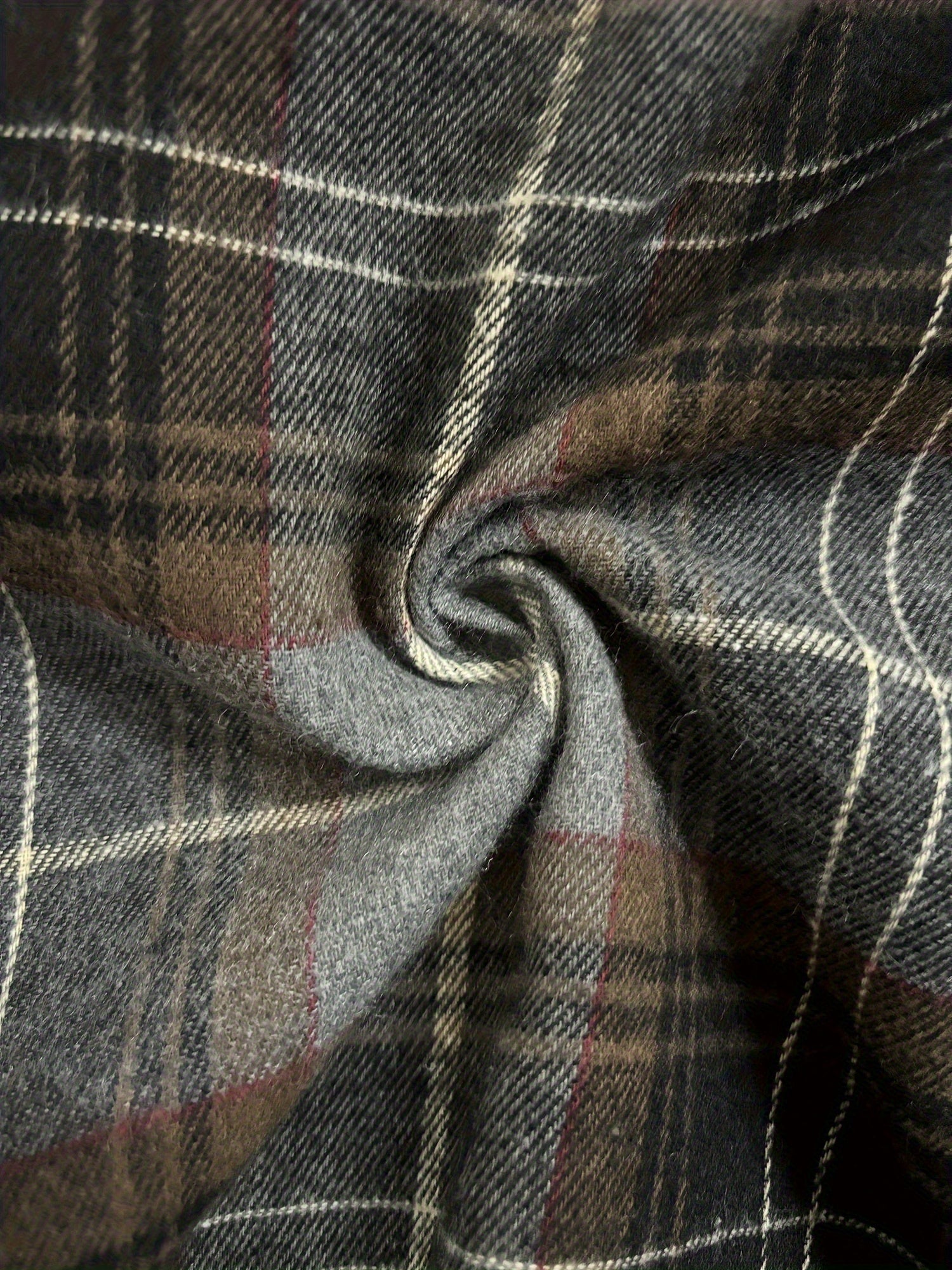 Women's Relaxed Plaid Button-Front Jacket detail view