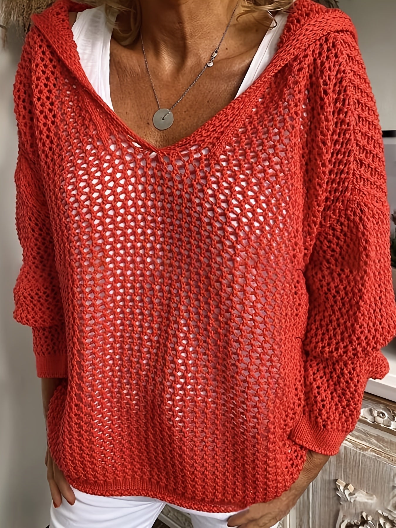 Women's Relaxed Pullover Hoodie – Lace Oversized detail view