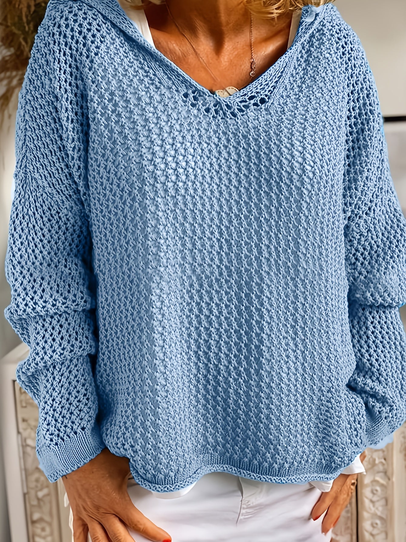 Women's Relaxed Pullover Hoodie – Lace Oversized detail view