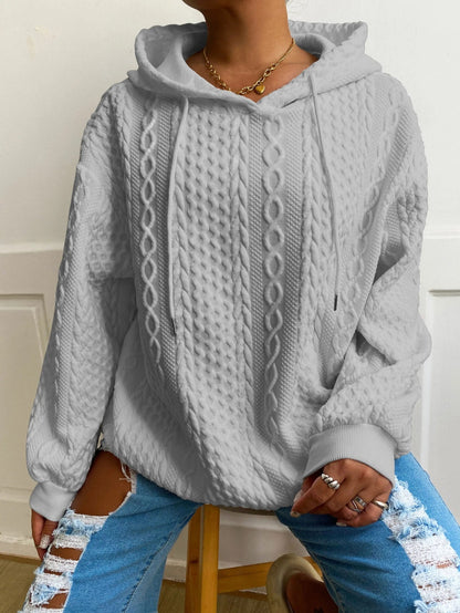 Women's Relaxed Pullover Hoodie – White / Black – White option – view 3