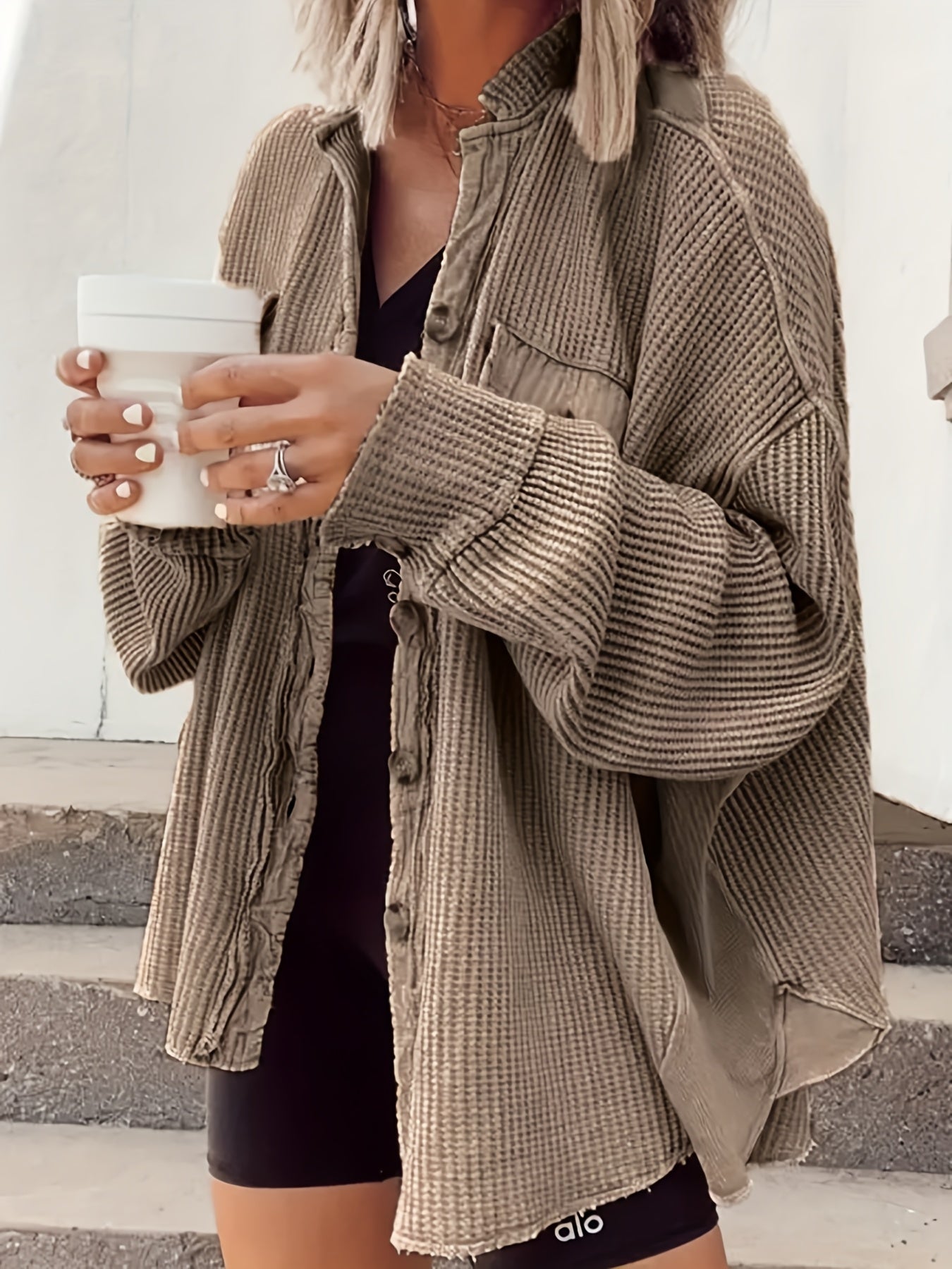 Women's Relaxed Single-Breasted Coat detail view