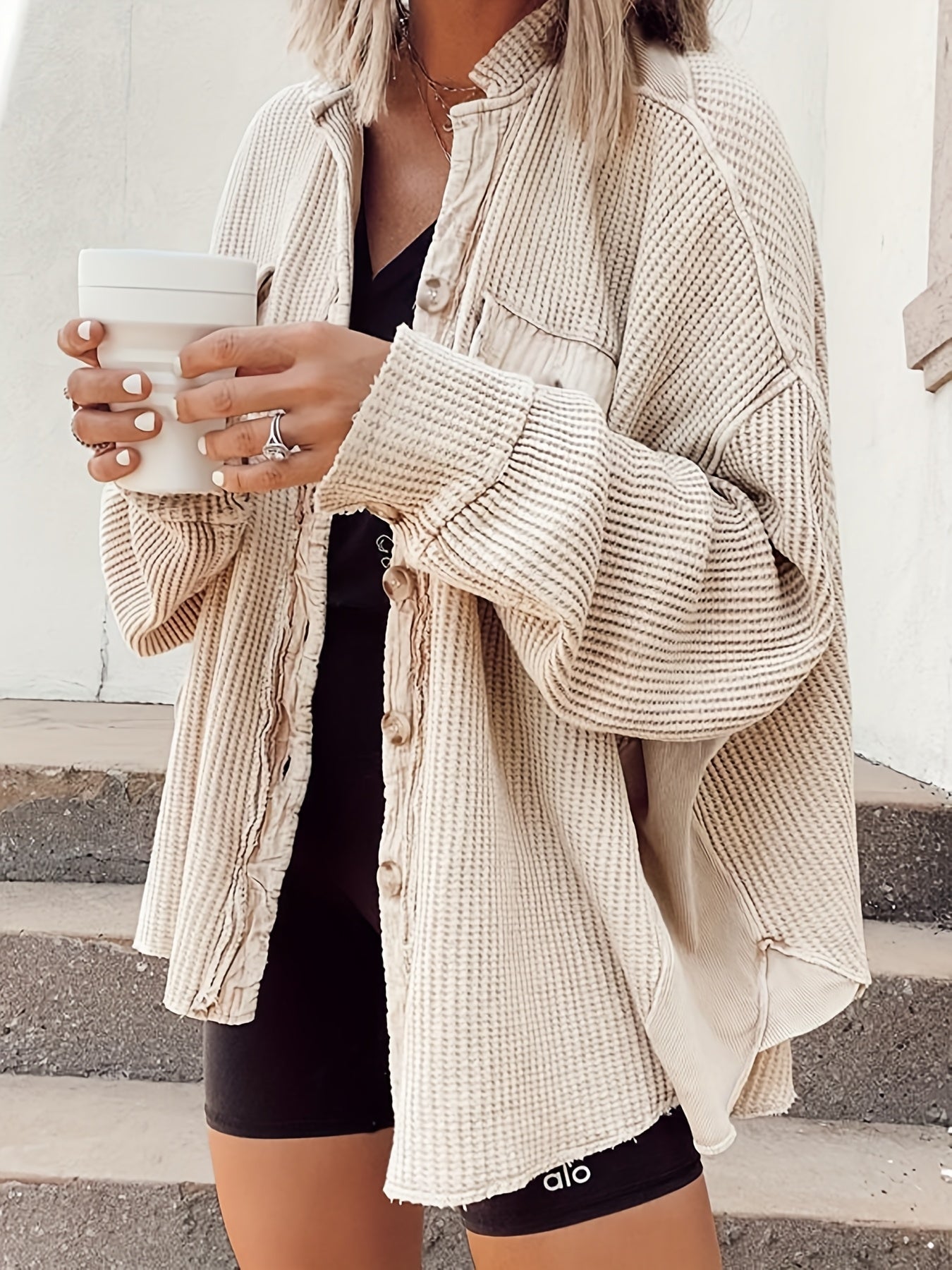 Women's Relaxed Single-Breasted Coat detail view