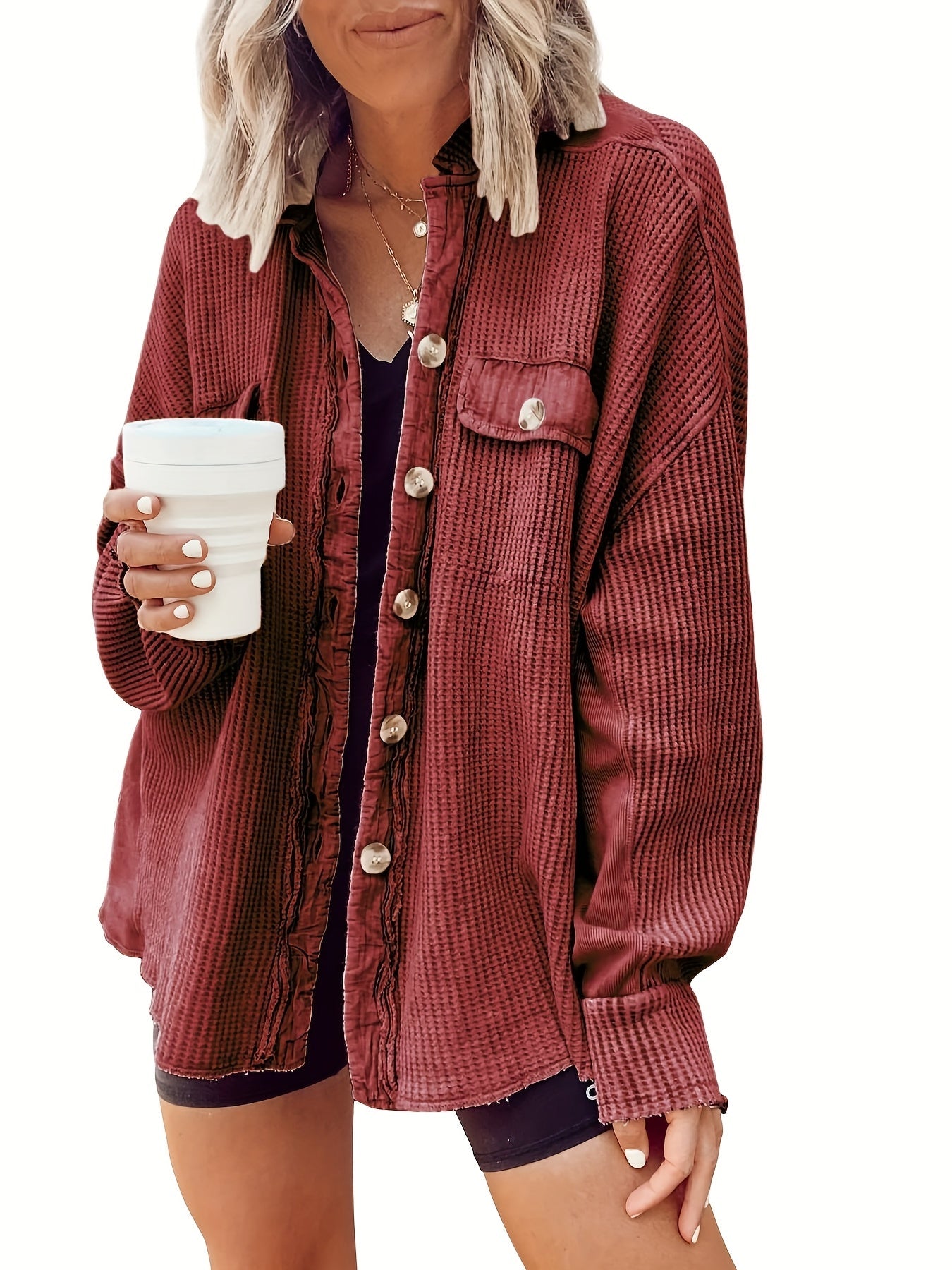 Women's Relaxed Single-Breasted Coat detail view