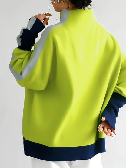 Women's Relaxed Striped Pullover Hoodie detail view