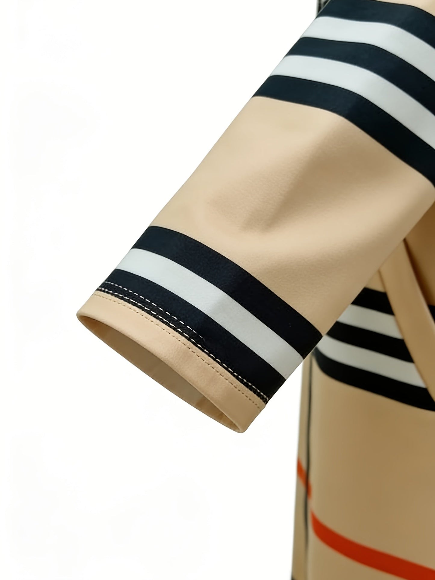 Women's Relaxed Striped Zip-Up Coat detail view