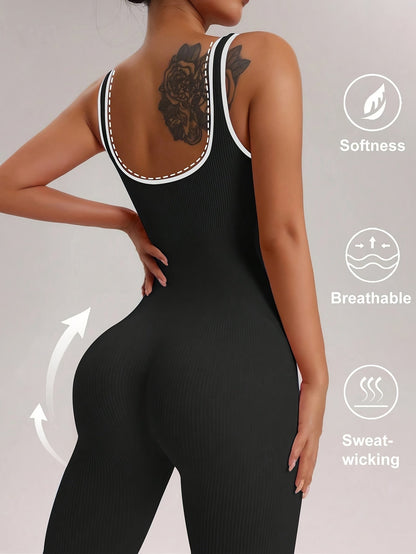 Women's Ribbed Shapewear Bodysuit - Square Neck Tummy Control Unitard – Brown option – view 8