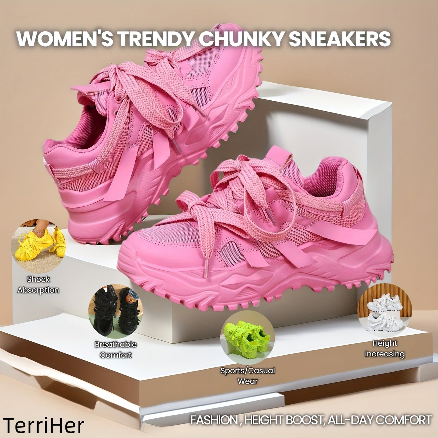 Women's Running Shoes – Breathable for Active Days – Pink – view 2
