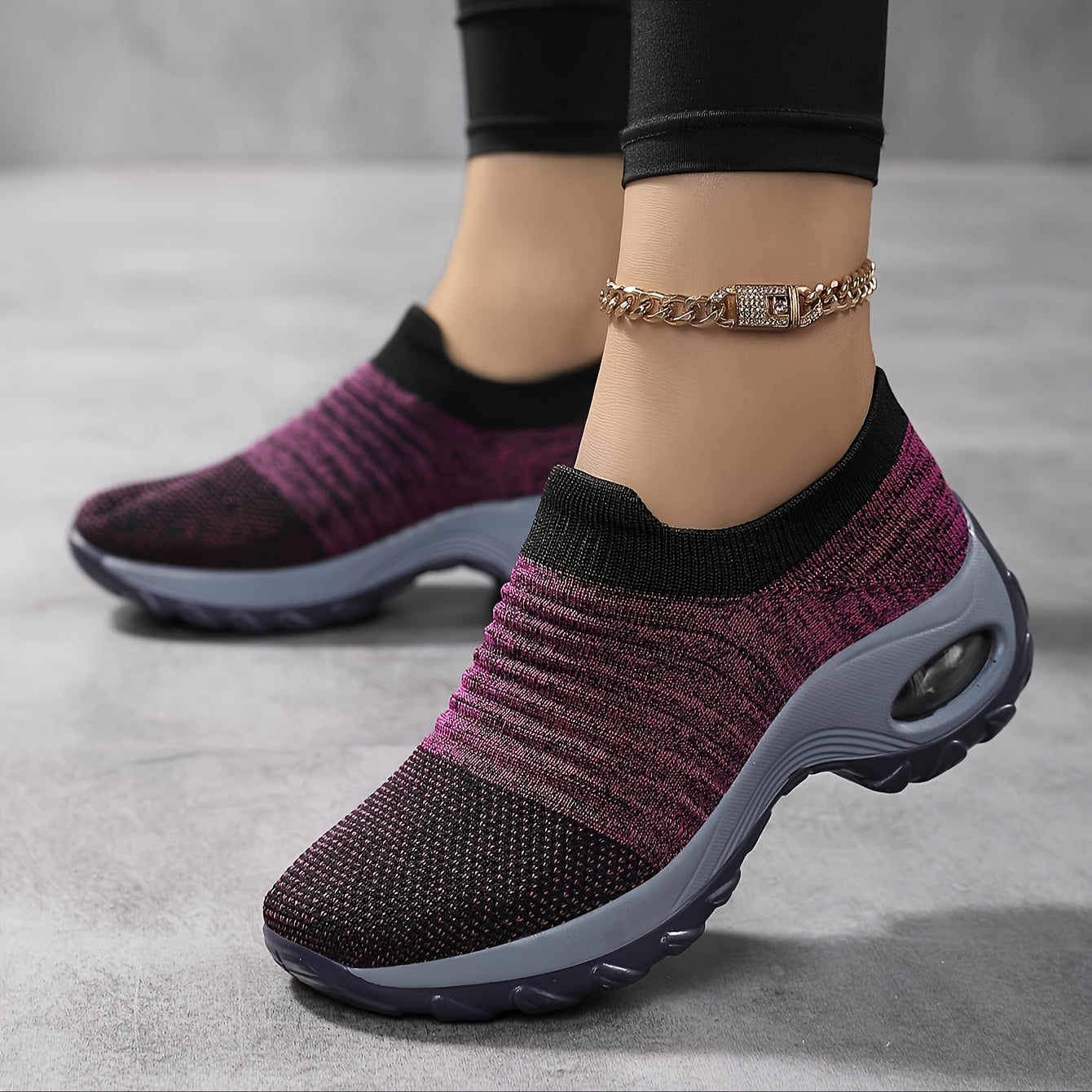 Women's Running Shoes - Breathable Mesh & Non-Slip Sole – Purple – view 6