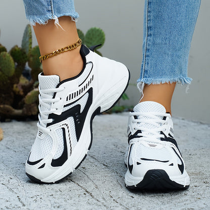 Women's Running Shoes - Breathable Mesh for Active Days – White Black – view 6