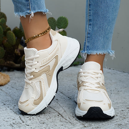 Women's Running Shoes - Breathable Mesh for Active Days – White Black – White option – view 4