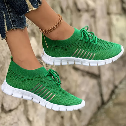 Women's Running Shoes - Breathable Mesh Lace-Up for Active Days – Black – main product image