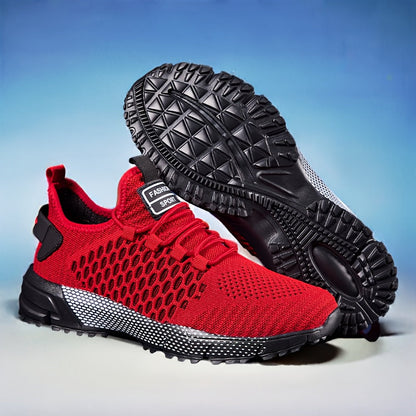 Women's Running Shoes – Breathable Mesh Lightweight for Outdoor & – Red / Black – Red option – view 3