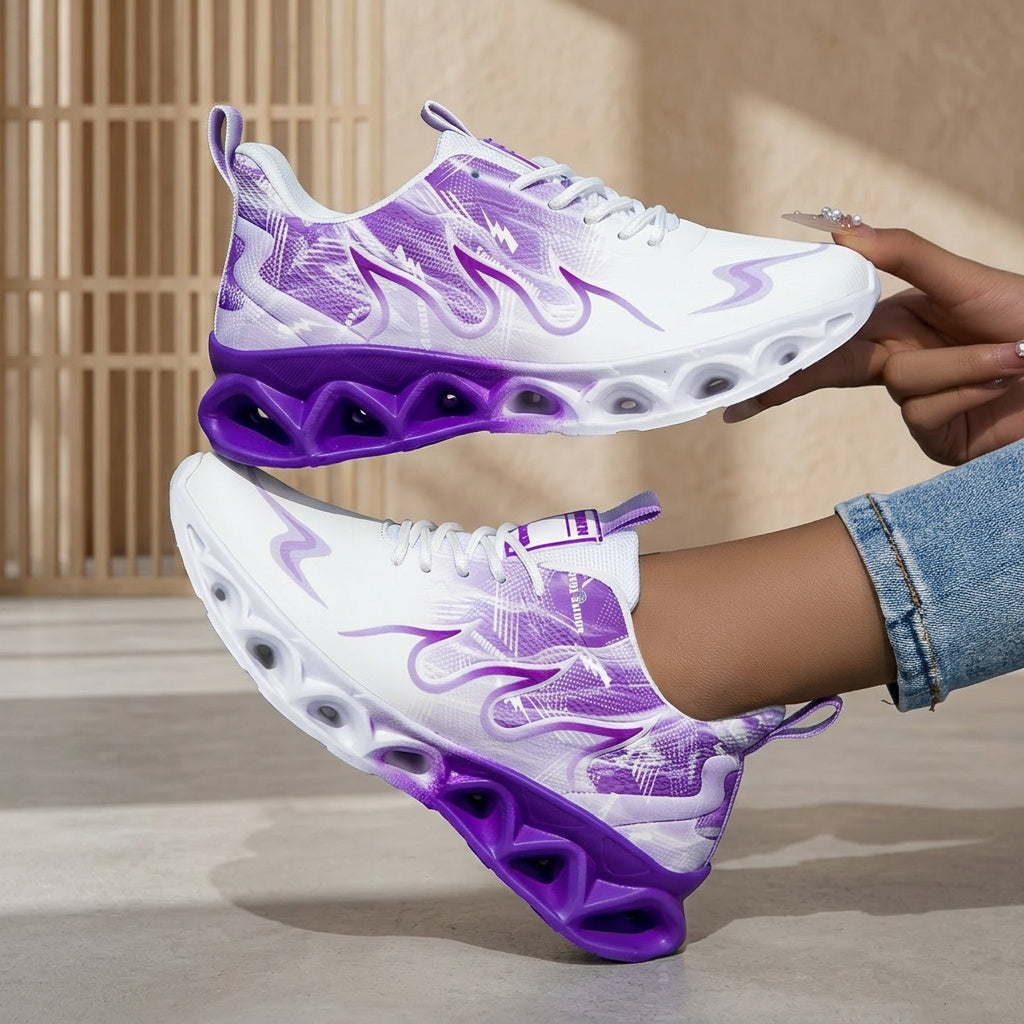 Women's Running Shoes – Breathable Mesh Non-Slip Sole for Active Days – Purple / Black – view 7