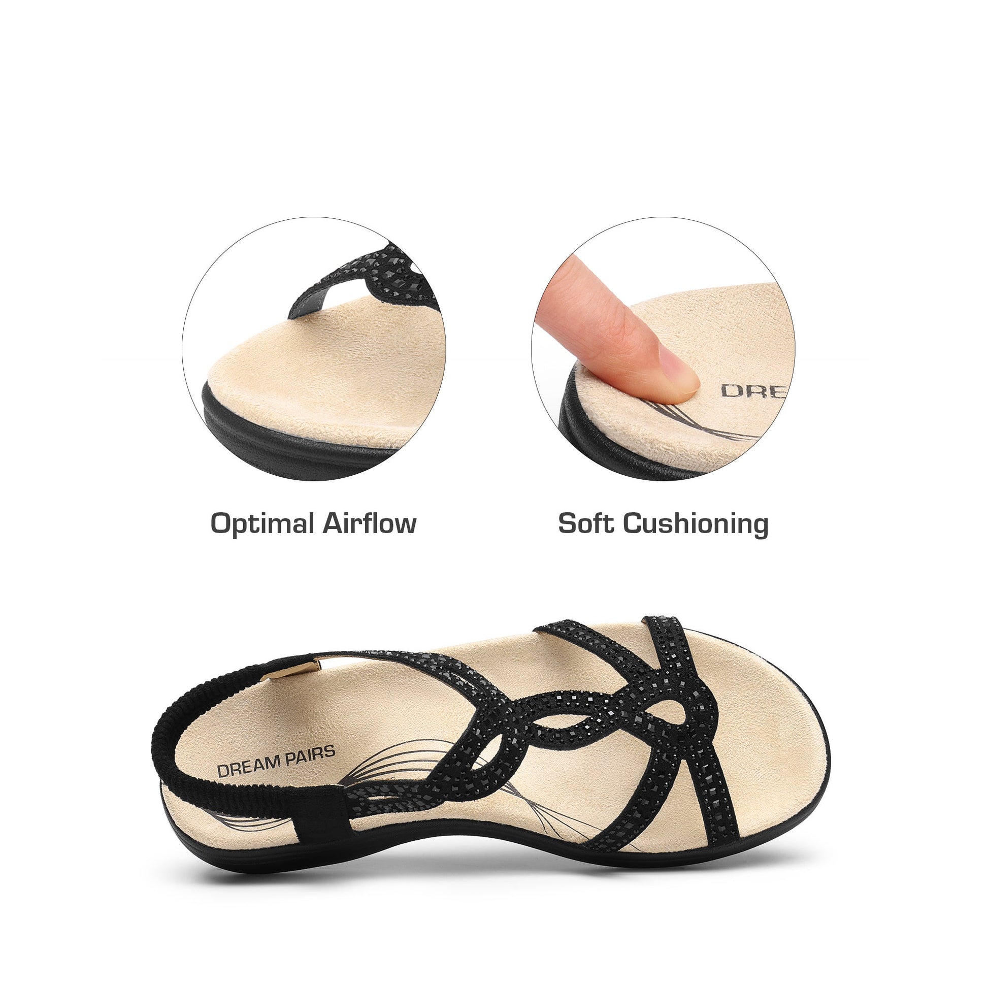 Women's Sandals – Cushioned Lightweight for Summer & Beach – view 4