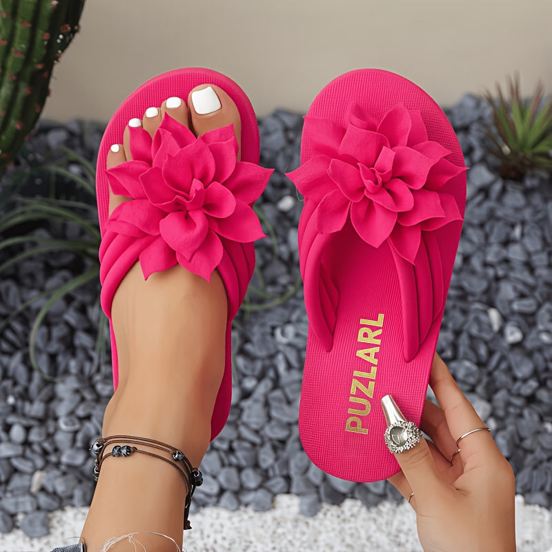 Women's Sandals – Slip-On for Summer & Beach – Apricot / Rose Red – view 9