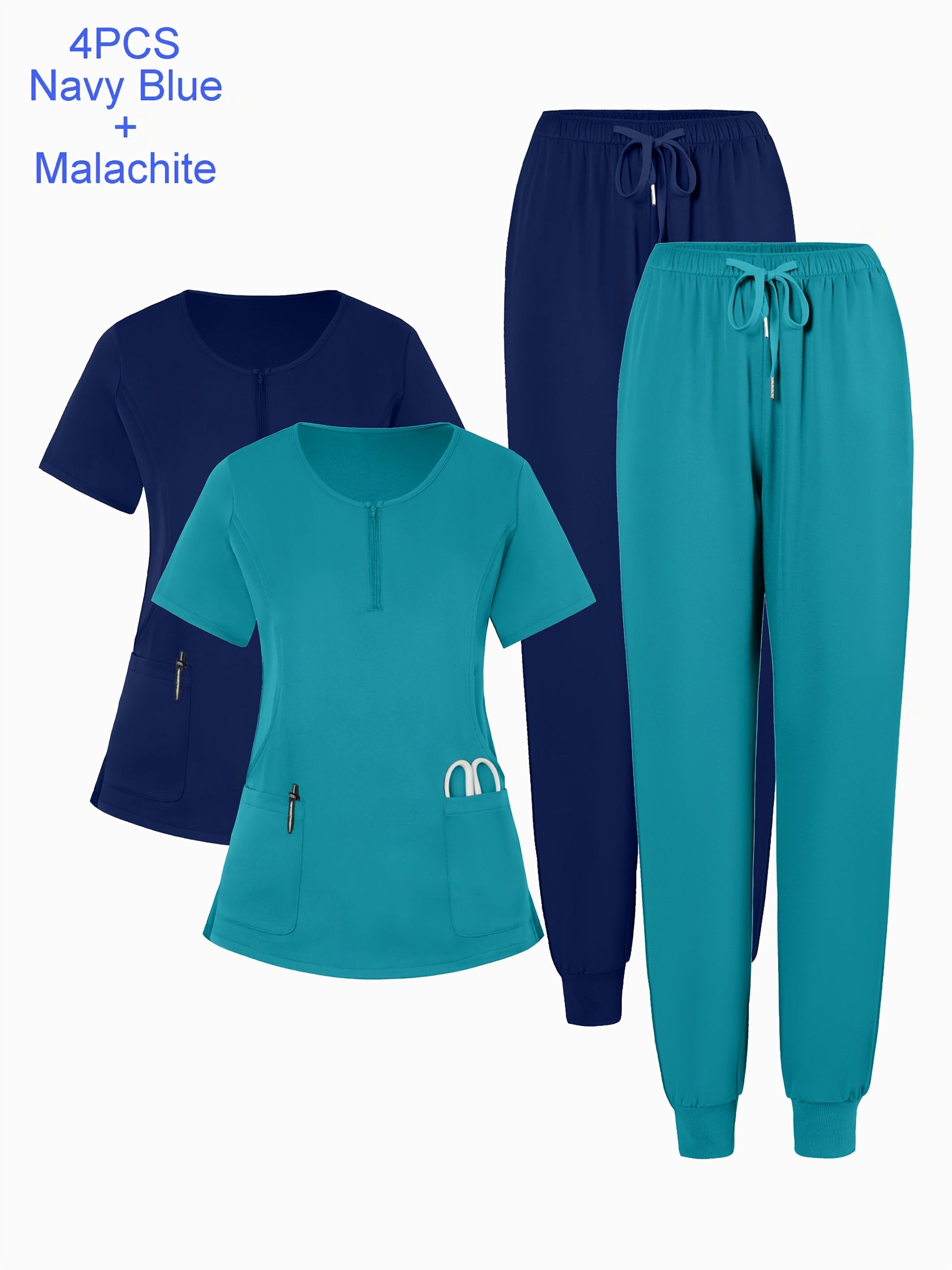 Women's Scrub Set - Pocket Detail – 25-Variant Selection – Green option – view 2