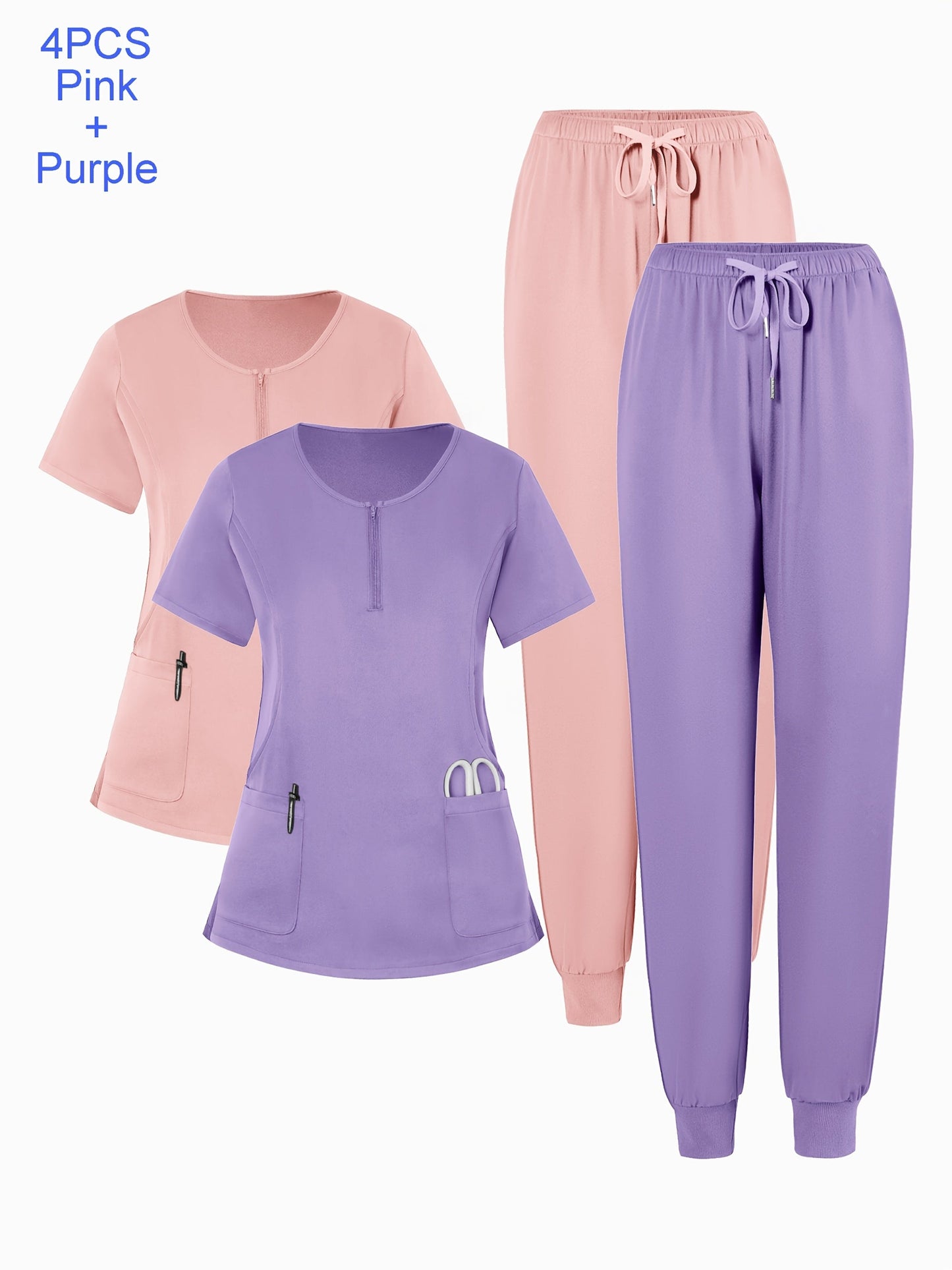 Women's Scrub Set - Pocket Detail – 25-Variant Selection – Green option – view 5