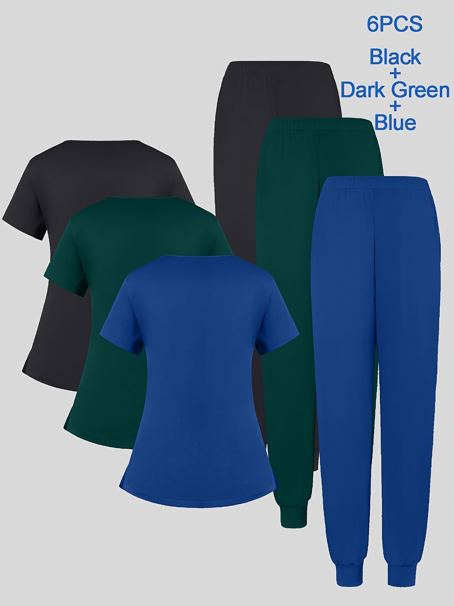 Women's Scrub Set - Pocket Detail – Burgundy / Blue detail view
