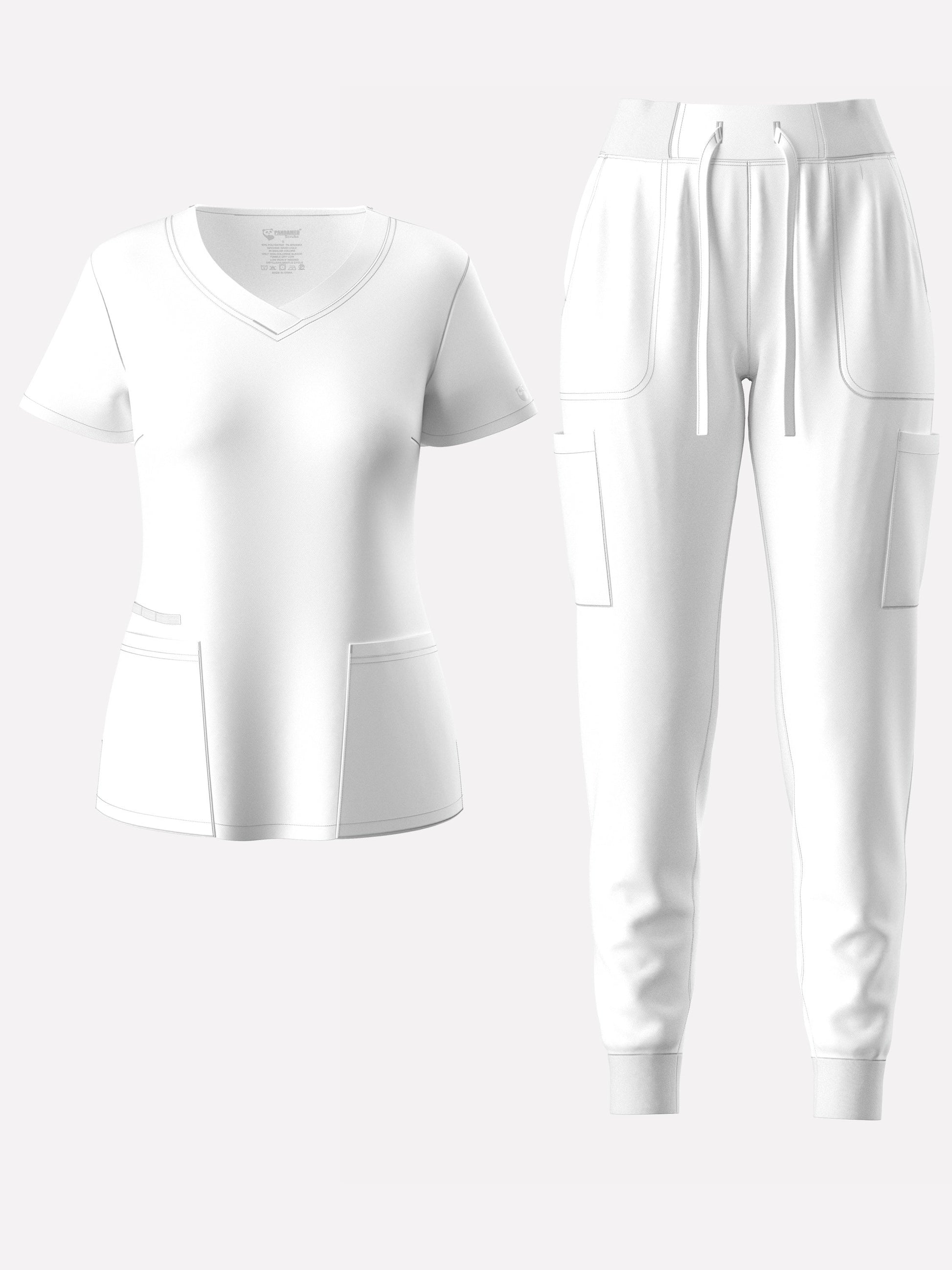 Women's Scrub Set - Solid Color Workwear Look 7109 detail view