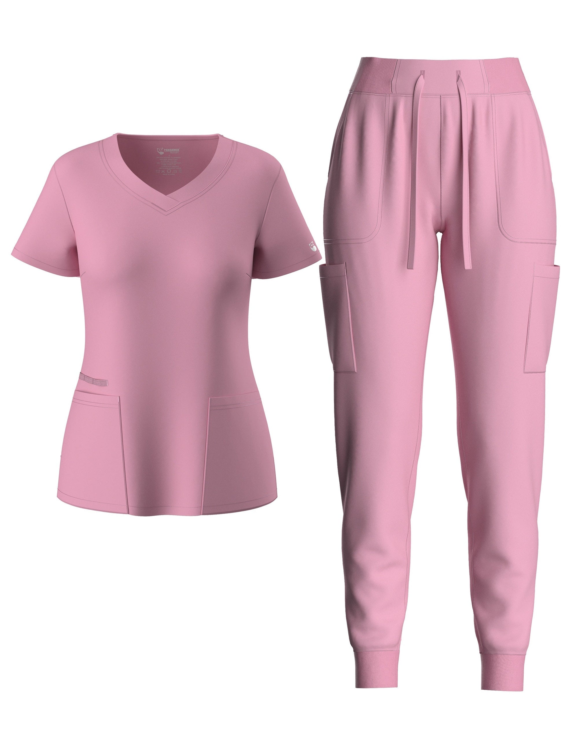 Women's Scrub Set - Solid Color Workwear Look 7109 detail view