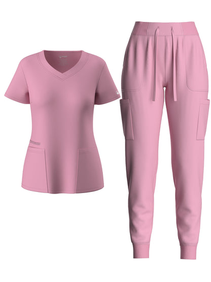 Women's Scrub Set - Solid Color Workwear Look 7109 detail view