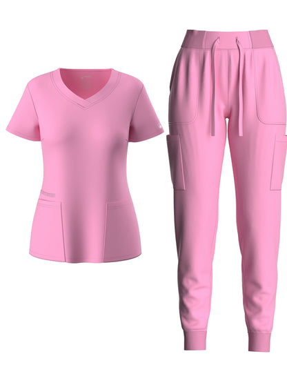Women's Scrub Set - Solid Color Workwear Look 7109 detail view
