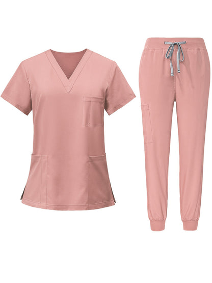 Women's Scrub Set - Solid Color Workwear Matching Outfit – main product image