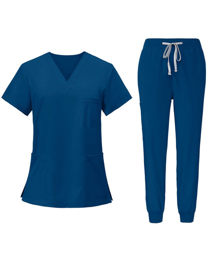 Women's Scrub Set - Solid Color Workwear Matching Outfit – view 11