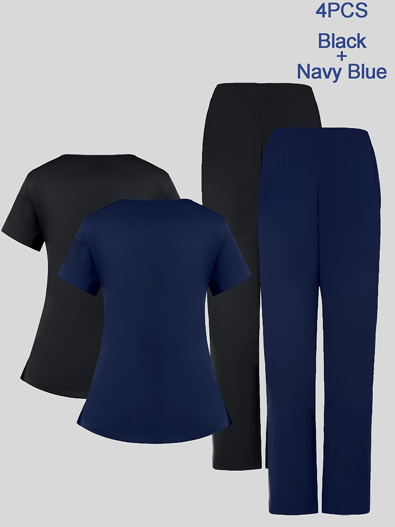 Women's Scrub Set - Stretch Comfort – Blue / Navy Color detail view