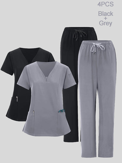 Women's Scrub Set - Stretch Comfort – Blue / Navy Color detail view